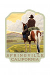 Springville, California - Cowboy (View from Back) - Contour