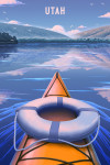Utah - Lithograph - Kayak on Lake