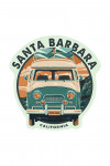 Santa Barbara, California - Letterpress - Camper Van - Contour