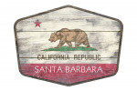 Santa Barbara, California - Rustic California State Flag - Contour
