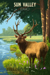 Sun Valley, Idaho - Painterly - Roosevelt Elk