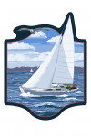 Painterly - Sloop Sailboat & Lake - Contour