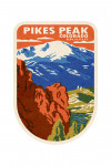 Pikes Peak, Colorado - Woodblock - Contour
