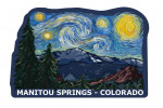 Manitou Springs, Colorado - Pikes Peak - Starry Night - Contour
