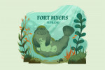 Fort Myers, Florida - Storybook - Manatee