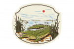 Vintage Linework - Crocodile - Contour