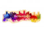 Sacramento, California - Skyline Abstract - Contour