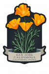 San Jose, California - Vintage Flora Noir - California Poppy - Contour
