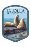 La Jolla, California - Sea Lions - Contour