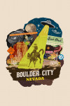 Boulder City, Nevada - Retro Collage - Alien
