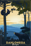 Dahlonega, Georgia - Lithograph - Black Bears