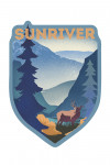 Sunriver, Oregon - Lithograph - Elk & Mountain Scene - Contour