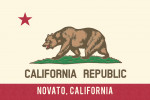 Novato, California - California State Flag - Letterpress