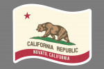 Novato, California - California State Flag - Letterpress - Contour