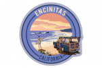 Encinitas, California - Painterly - Woody on Beach - Contour