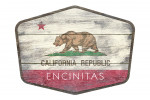 Encinitas, California - Rustic California State Flag - Contour