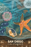 San Diego, California - Painterly - Tiny World Huge Wonders - Starfish & Shells