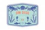 San Diego, California - Dockside Series - High Tide - Contour