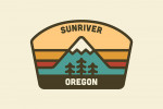 Sunriver, Oregon - Simple Vector - Mountain Peak