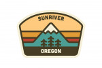 Sunriver, Oregon - Simple Vector - Mountain Peak - Contour