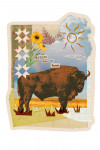 Retro Collage - Bison - Contour