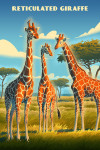 Lithograph Wildlife Series - Reticulated Giraffe