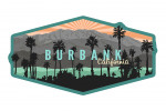 Burbank, California - Palm Trees & Mountains - Lantern Press Artwork - Contour