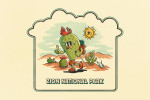 Zion National Park, Utah - Vintage Mascot - Hiking Prickly Pear