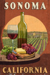 Sonoma, California - Wine Vintage Sign