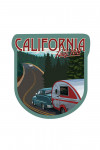 Highway 108, California - Retro Camper on Road - Contour