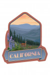California - Deer & Spring Flowers - Contour