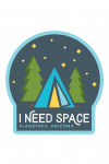 Flagstaff, Arizona - I Need Space - Tent at Night - Vector - Contour