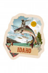 Idaho - Retro Collage - Trout Fishing - Contour