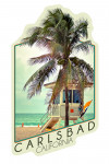 Carlsbad, California - Photography - Lifeguard Shack & Palm - Contour