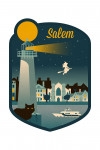 Salem, Massachusetts - Retro Skyline Classic Series - Contour