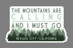 Nevada City, California - The Mountains are Calling - Pine Trees - Contour