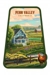 Penn Valley, California - Lithograph - Farm Life - Contour