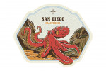 San Diego, California - Vintage Linework - Pacific Octopus - Contour