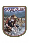 Grass Valley, California - Gold Panner - Contour