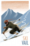 Vail, Colorado - Lithograph - Downhill Skier