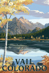 Vail, Colorado - Painterly - Peak and Lake - Fall