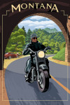 Montana - Painterly - Motorcycle & Tunnel