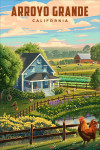 Arroyo Grande, California- Lithograph - Farm Life