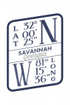 Savannah, Georgia - Latitude & Longitude (Blue) - Contour