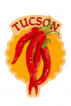 Tucson, Arizona - Letterpress - Red Chiles - Contour