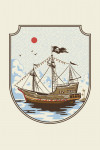 Vintage Linework - Pirate Ship