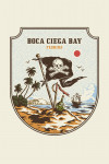 Boca Ciega Bay, Florida - Vintage Linework - Pirate Flag