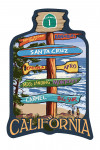 Santa Cruz, California - Destinations Sign - Contour