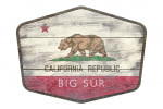 Big Sur, California - Rustic California State Flag - Contour