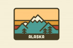 Alaska - Simple Vector - Mountain Range
